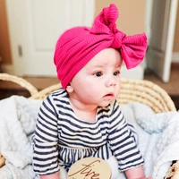 big bow baby girls boys hat turban cap spring solid color baby hat infant kids caps toddler headwraps cap photo props beanie hat