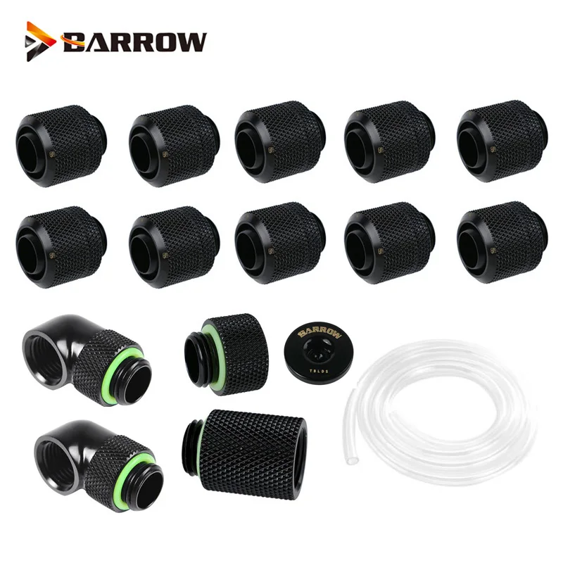 Barrow-Accesorios de compresión para ordenador, Kit extensor de 90 grados, bucle líquido, 10x13mm, 10x16mm, refrigeración por agua