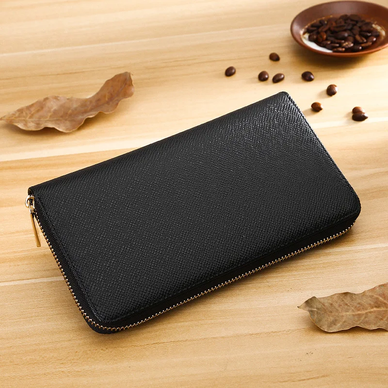 black Из искусственной кожи мужские кошельки Портмоне Длинный кошелек из искусственной кожи для мужчин большой вместительный держатель для карт кошелек - Цвет: black