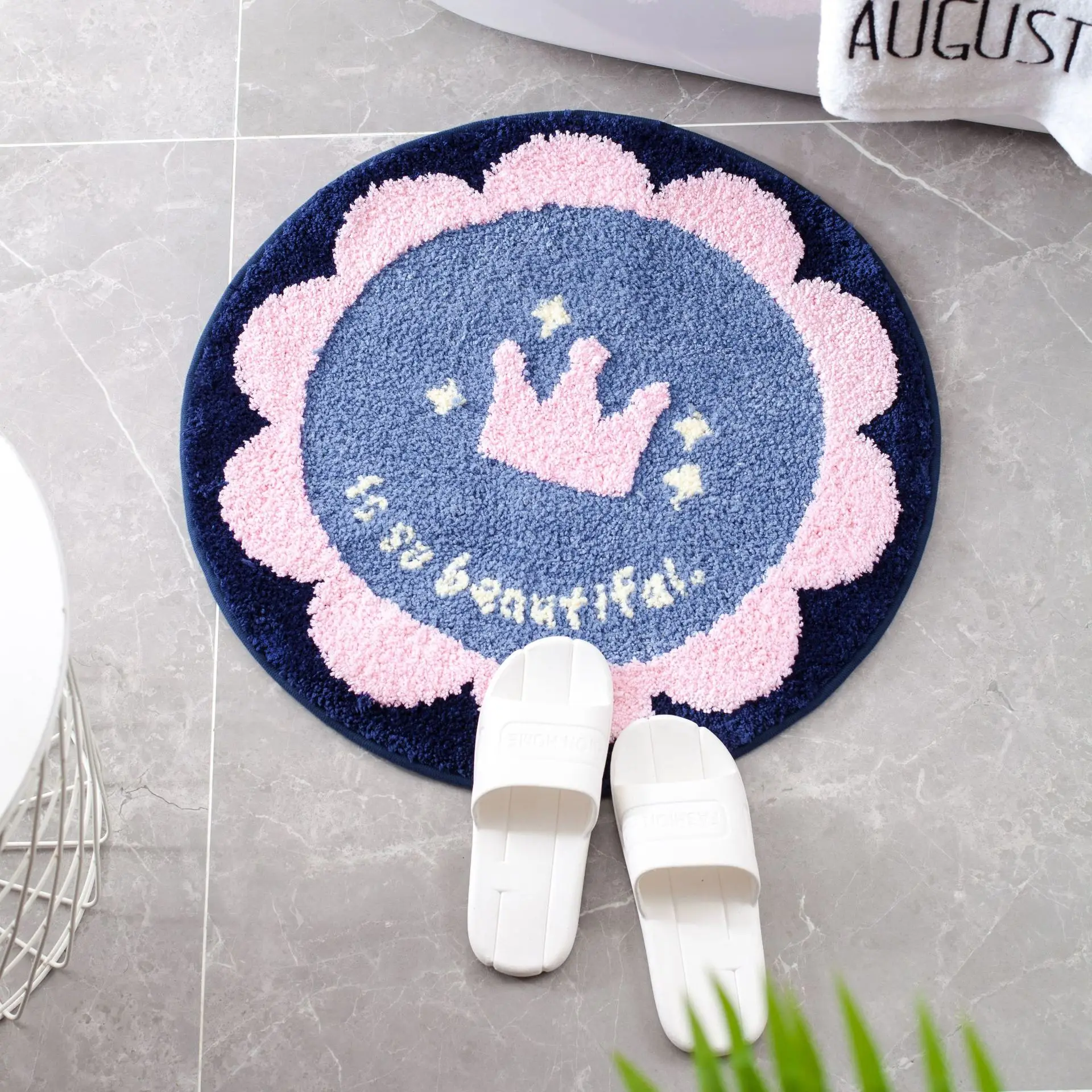 Круглый домашний коврик для гостиной спальни с мультяшным рисунком входной