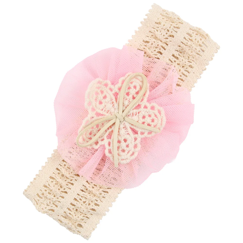Reci&eacute;n Nacido diadema el&aacute;stico suave de diadema de flores para beb&eacute;s ni&ntilde;o beb&eacute; ni&ntilde;as de encaje de flores ni&ntilde;a gorro el&aacute;stico ni&ntilde;os apoyos de la foto-2