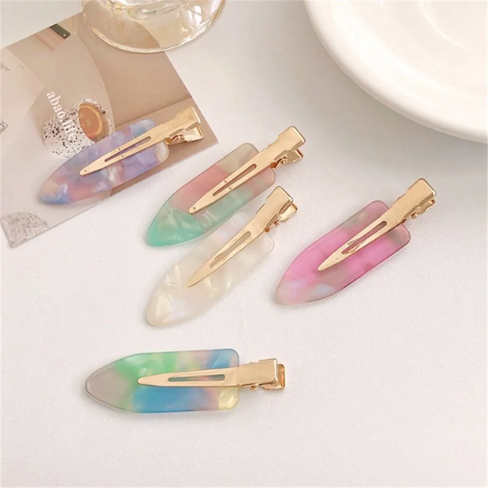 

Leopard Seamless Hairpins Acetate Sheet No Bend Bangs Side Duckbill Clip Women Girls Barrette Headwear DIY Styling Accessories