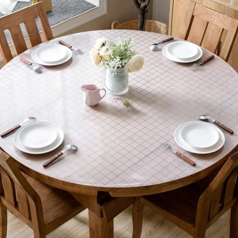 Туманная ПВХ скатерть водонепроницаемые скатерти для круглых столов масляная