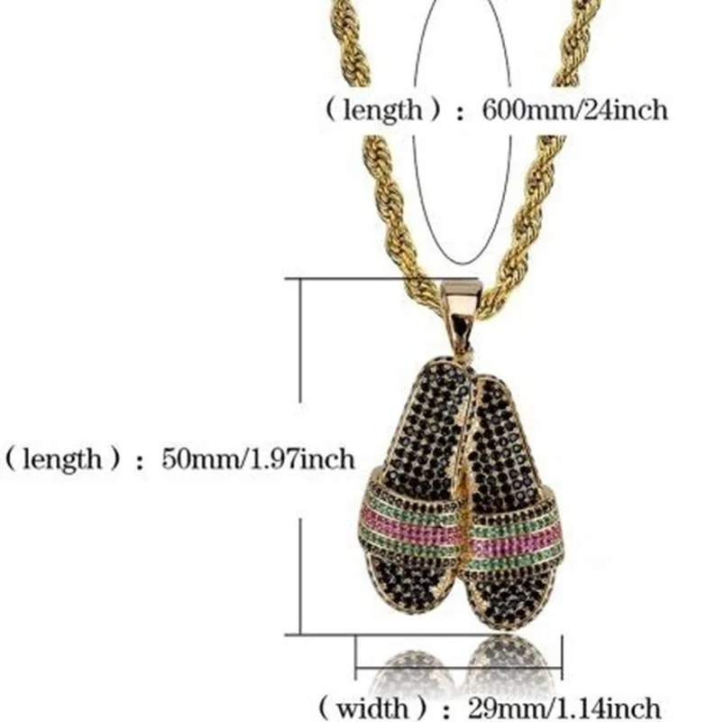 Ожерелье тапка с подвеской для обуви украшение в стиле хип хоп мужчин и женщин