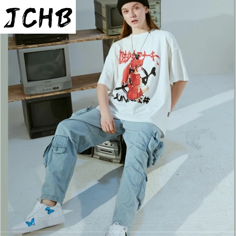 

2021 Ins Sweet Anime Graphic Printed t Shirt Women Clothes Tops t Shirts Harajuku Tshirt Oversize Bf Top Tee Japan Letter Print