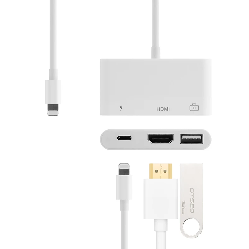 ajiuyu usb lightning otg hub for ipad air 2 3 pro mini 4 5 10 2 9 7 10 5 tablet hdmi adapter converter connecting keyboard mouse free global shipping