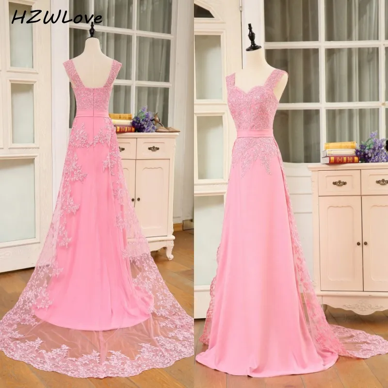 

Реальные изображения длинные платья подружек невесты Дешевые с плеча кружева аппликации линии Свадебный Гость платье розовый горничной че...