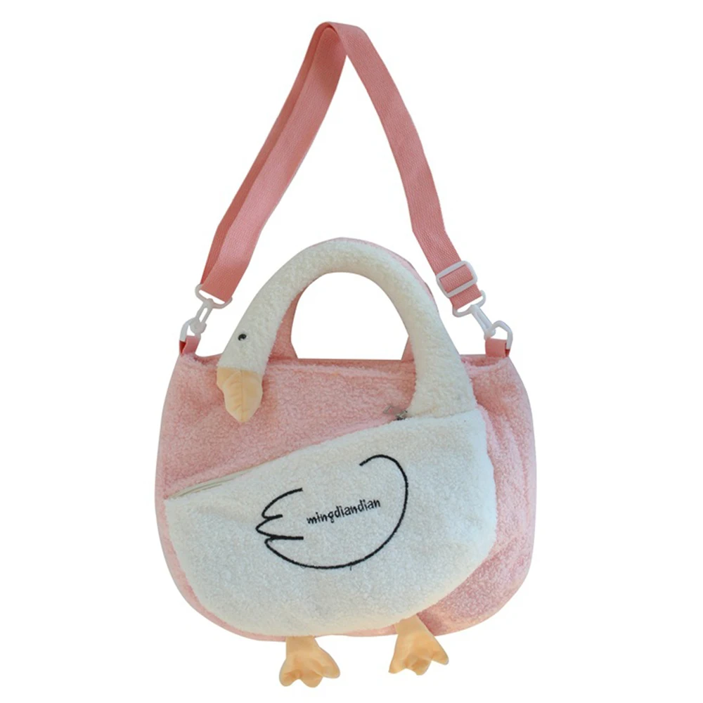 

Duck Fannel Totes Bag For Women 2021 New Funny Handbags Female Soft Winter Shoulder Purses Ladies Fashion Brand Crossbody Flaps