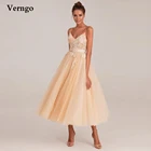 Verngo 2021 Новая коллекция кружево Аппликация Vestido De Festa Тюль трапециевидной формы Выпускные платья на бретельках, с поясом, на лодыжке Длина Бальные вечерние платья