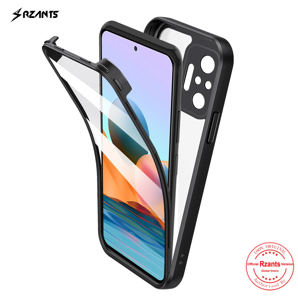 

Rzants For Xiaomi Redmi Note 10 Pro Max 10S 4G 5G Case [360 Full Body] Bettle Clear Cover WITHOUT Built in Screen Protector