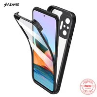 rzants for xiaomi redmi note 10 pro max 10s 4g 5g case 360 full body bettle clear cover without built in screen protector