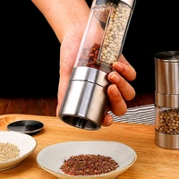 hot selling stainless steel dual purpose grinder two in one coarse and fine pepper grinder manual pepper grinder