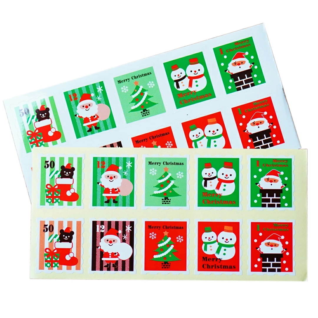 Рождественская подарочная упаковка для печати этикеток изделий ручной работы 100