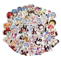 103050pcspack cute relife in a different world from zero anime stickers girl toy notebook cartoon remlam movie souvenir stic