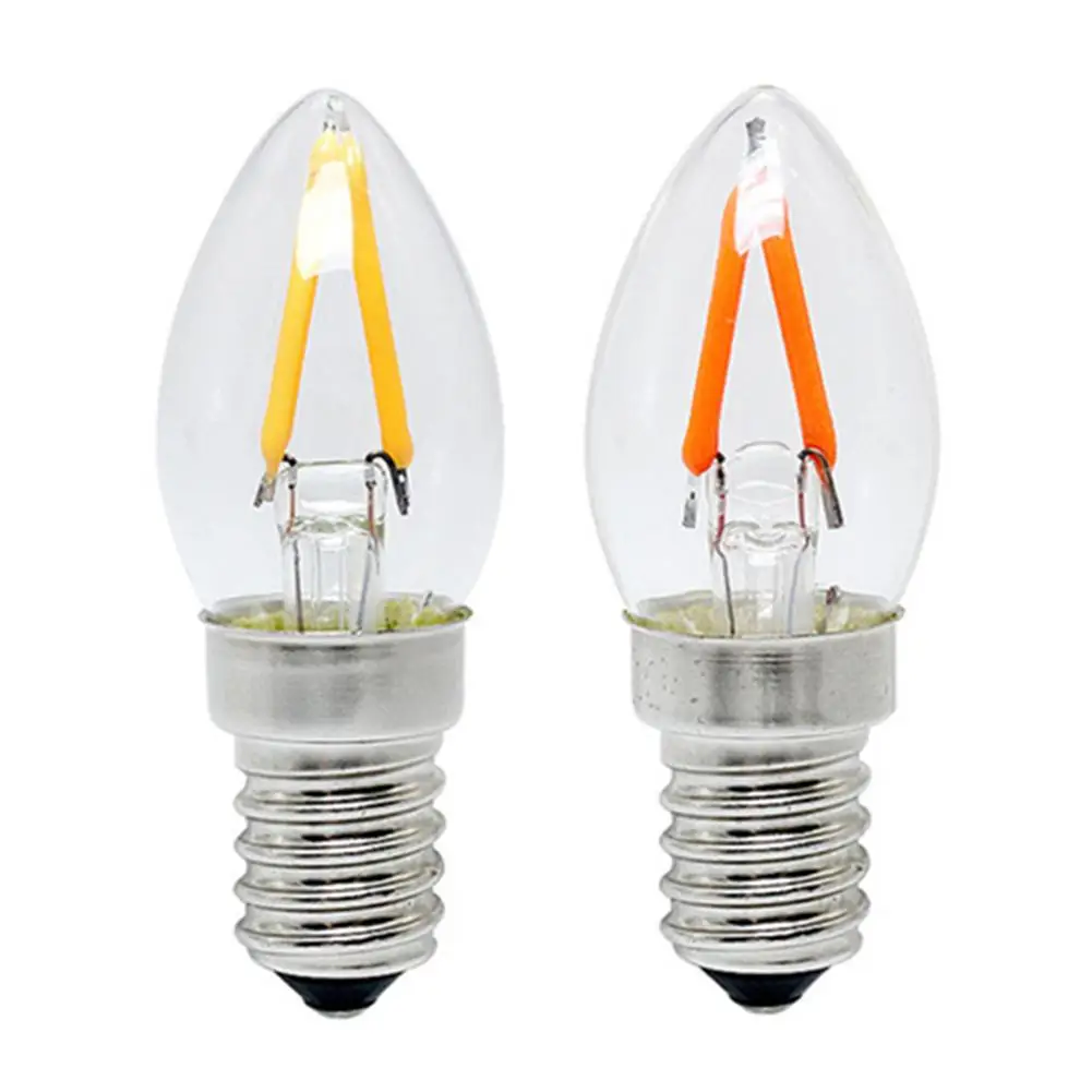 

E12 Mini Candle Light C7 Night Light Bulb Refrigerator Light 2W LED Screw 110V/220V Light COB Chip Filament