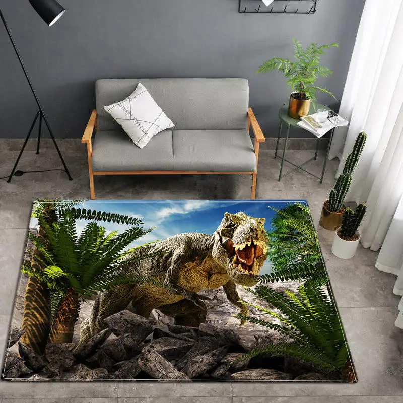 

Kids Room Rug Dinosaur 3D Carpet For Living Room Large Children Bedroom Carpet Animal Print Bedside Mats Non-slip Play Mat