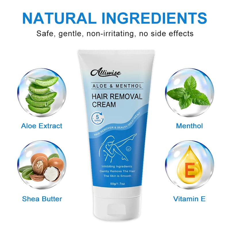 Мощный крем для удаления волос Alliwise 50 г депиляция тела бороды бикини ног подмышек