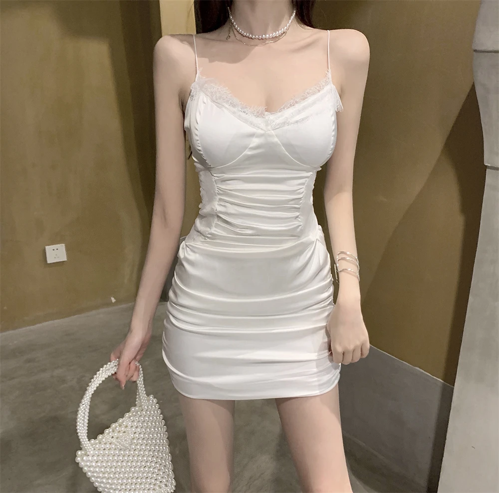 

Сексуальное платье без рукавов, с открытыми плечами, тонкое белое платье с V-образным вырезом и молнией на спине, праздничная одежда