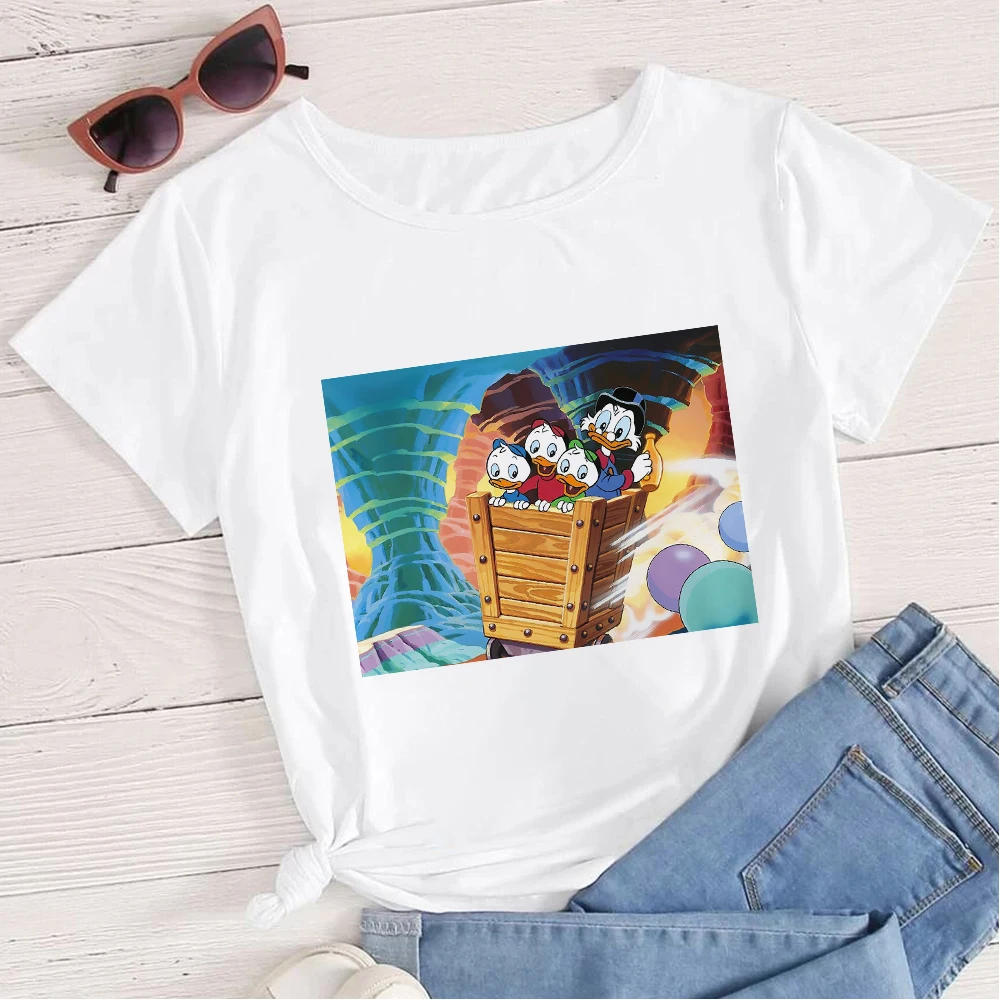 

Disney Women T Shirts Don Donald Fauntleroy Duck and Cute Nephew Graphic Printed Streetwear Shirt Woman Creative Tee Hipster