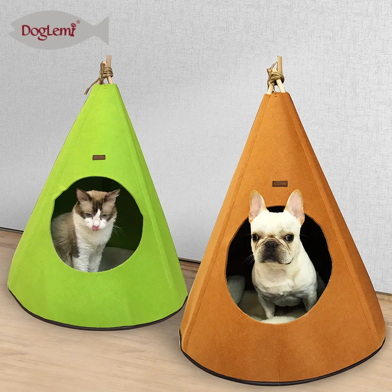 Doglemi для домашнего питомца Домик из войлока Igloo собак кошек пещерный дом складная