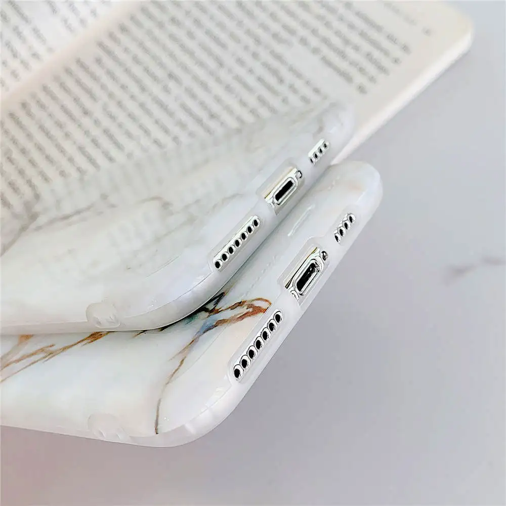 Роскошный мраморный силиконовый чехол для телефона для iphone 11 Pro XS Max X XR 7 8 6 6S Plus Чехол Мягкий ТПУ задняя крышка для iphone 8 7 Plus Funda
