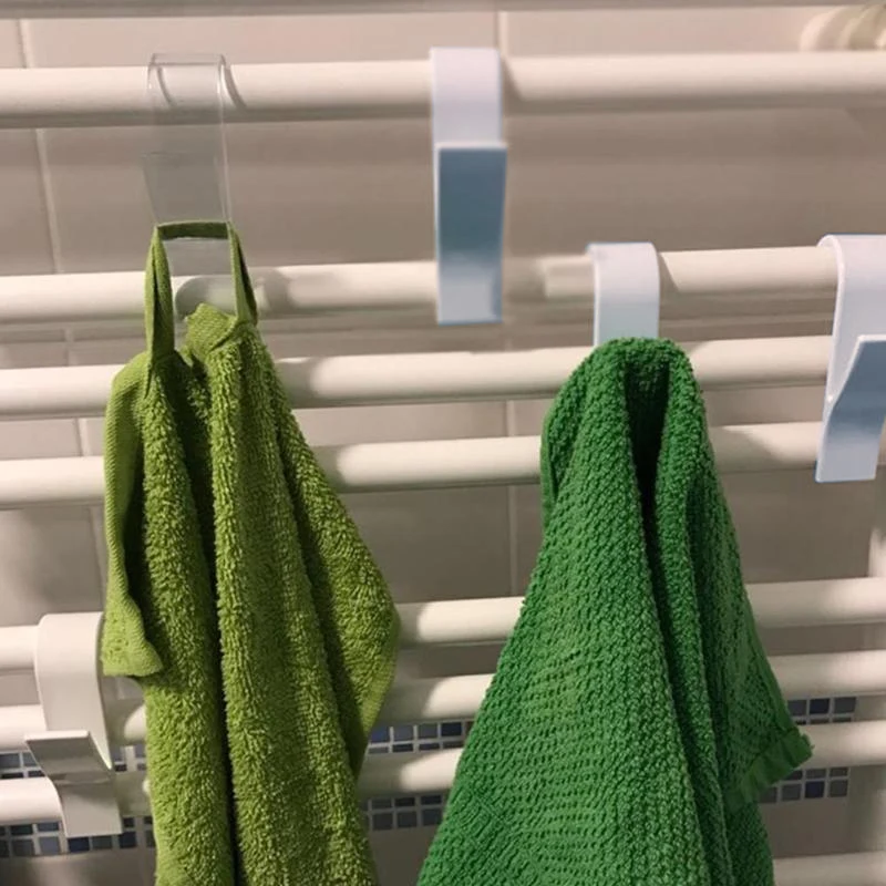 

Towel Mop Hooks Hanger Storage Holders Clothes Hat Rail Radiator Tubular Bath Hook Holder CANQ889