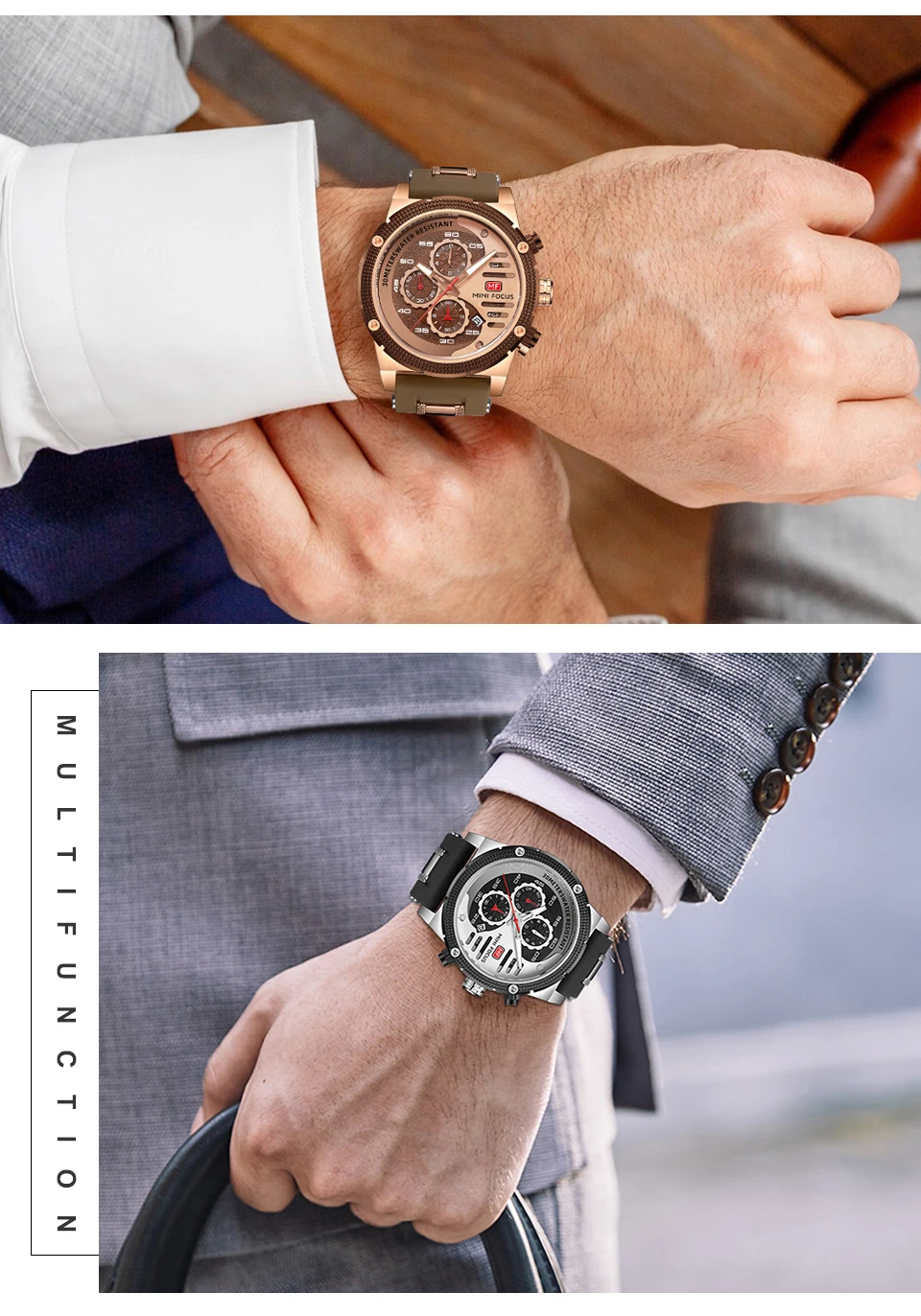 MINI FOCUS quartzhorloge voor heren Waterdicht_voghion.com