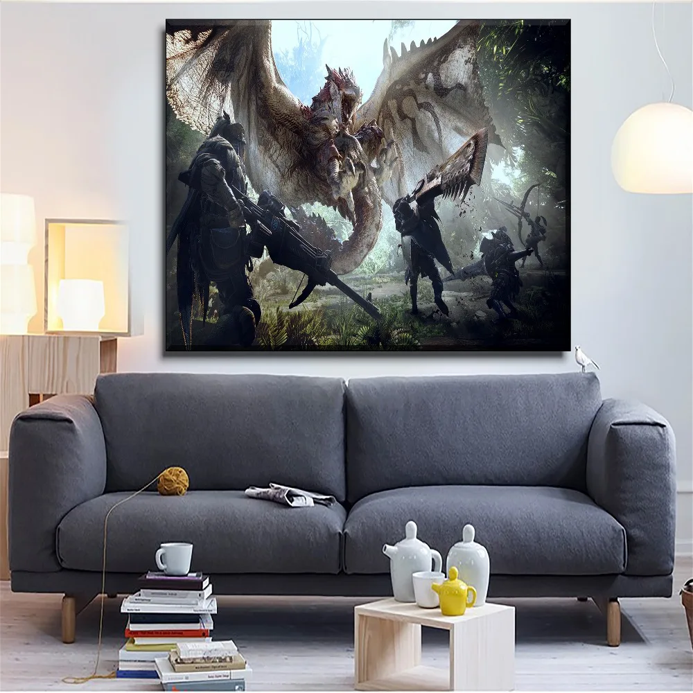 5 шт. плакаты Monster Hunter World Game постер настенный художественный декор картина холст HD