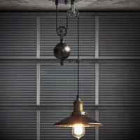black rustic lamp pulley pendant lights dinning room bedroom kitchen island pendant lamp e27 edison bulb ceiling hanging lamp