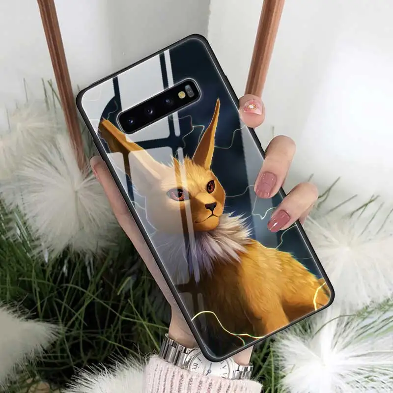 10 Чехол из закаленного стекла с рисунком eevee для samsung Galaxy S10 S10e S9 S8 Note9 Note 10 Plus 5G A50 A30 края из ТПУ - Цвет: 10