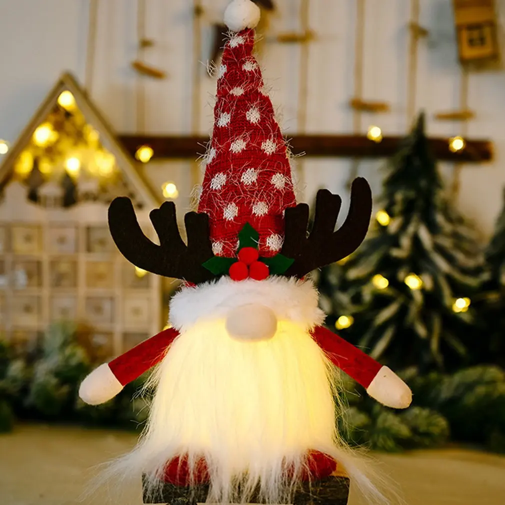 

Plush Dolls Christmas Antlers Rudolph Glowing Doll Children Gifts Toy Cute Stuffed Rudolph Toy