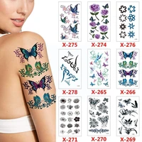 14pcslot temporary tattoo stickers set butterfly bird shoulder arm decal flower tattoo flash waterproof sticker tattoo sti q1h3