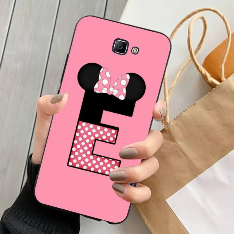 

Cartoon mouse bow 26 letters Bling Cute Phone Case for Samsung Note 8 9 10 20 lite pro ultra J 7 2 4 6 5 prime