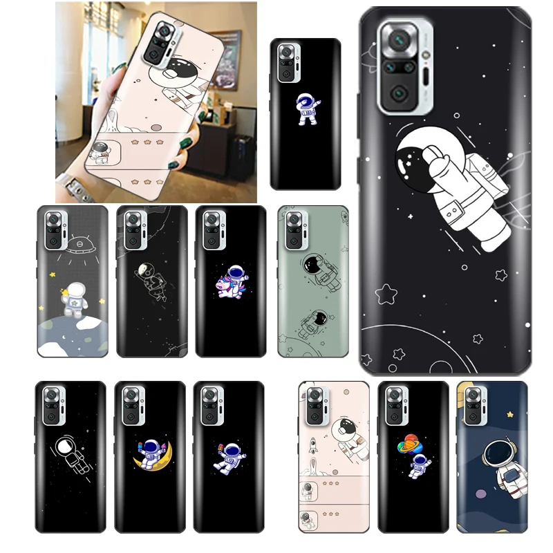 

Cartoon Space Astronaut Phone Case For Redmi Note 10 10X 10T Pro 4G 5G Ultra Thin Anime Waterproof Designer Luxury Brand