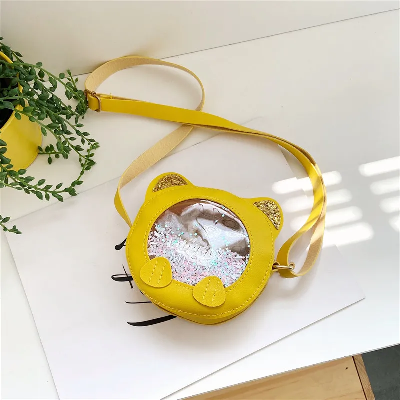 

Модный детский саквояж через плечо с блестками, милый кошелек для мелочи из искусственной кожи для девочек, миниатюрный чемоданчик на плечо...