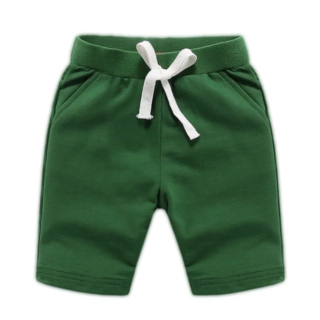 army green Коллекция года, летние детские Шорты хлопковые укороченные штаны с эластичной резинкой на талии для маленьких мальчиков и девочек Детские шорты на возраст от 18 месяцев до 9 лет - Цвет: army green