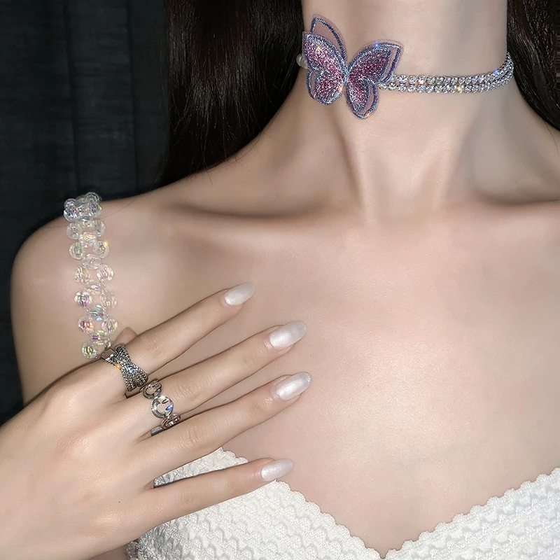 Ожерелье женское кружевное с вышивкой в виде бабочки и жемчуга 2020 | Украшения