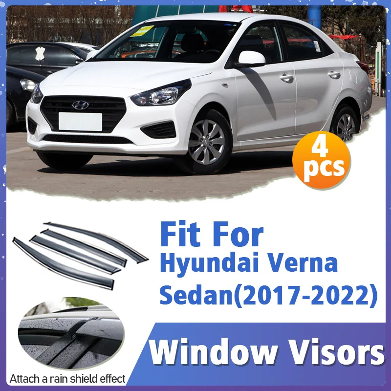 Оконный козырек для Hyundai Verna Sedan 2017-2022 вентиляционная крышка отделка навесы защита