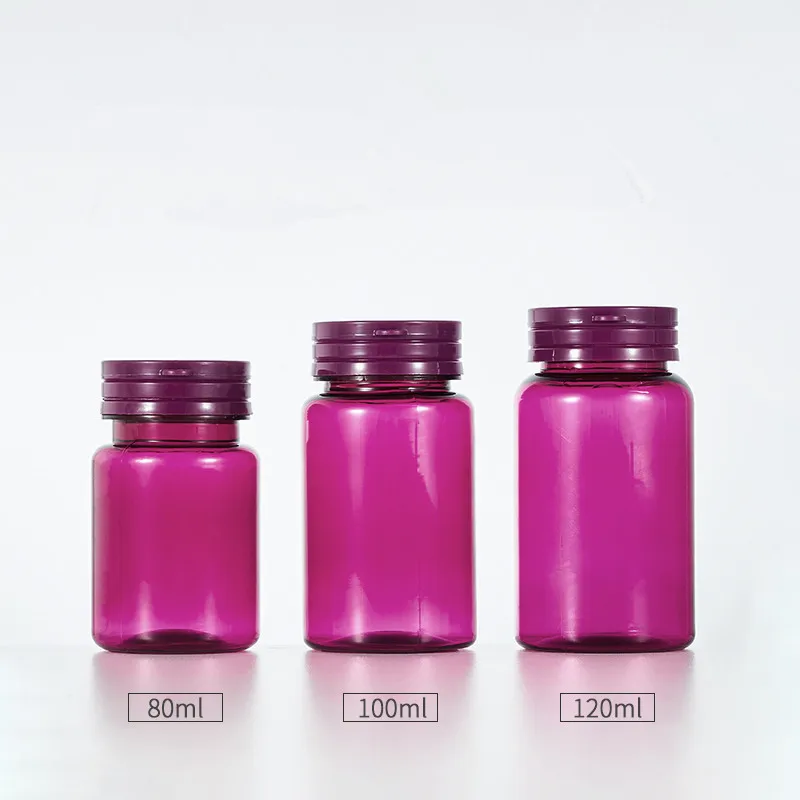 

10/30pcs 80/100ml Empty PET Plastic Capsule Storage Bottle, Medicine Pills Refillable Container, Capsules Package