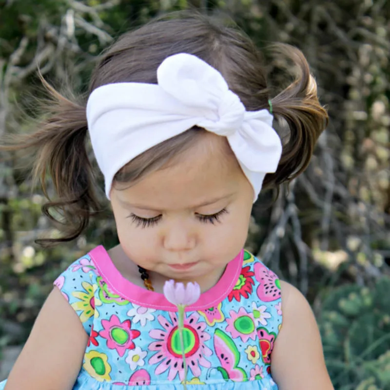 Brand New Newborn Toddler Baby Girls Head Wrap Rabbit Big Bow Knot Turban Cotton Headband Hair Accessories Gifts for 0-3Y | Детская