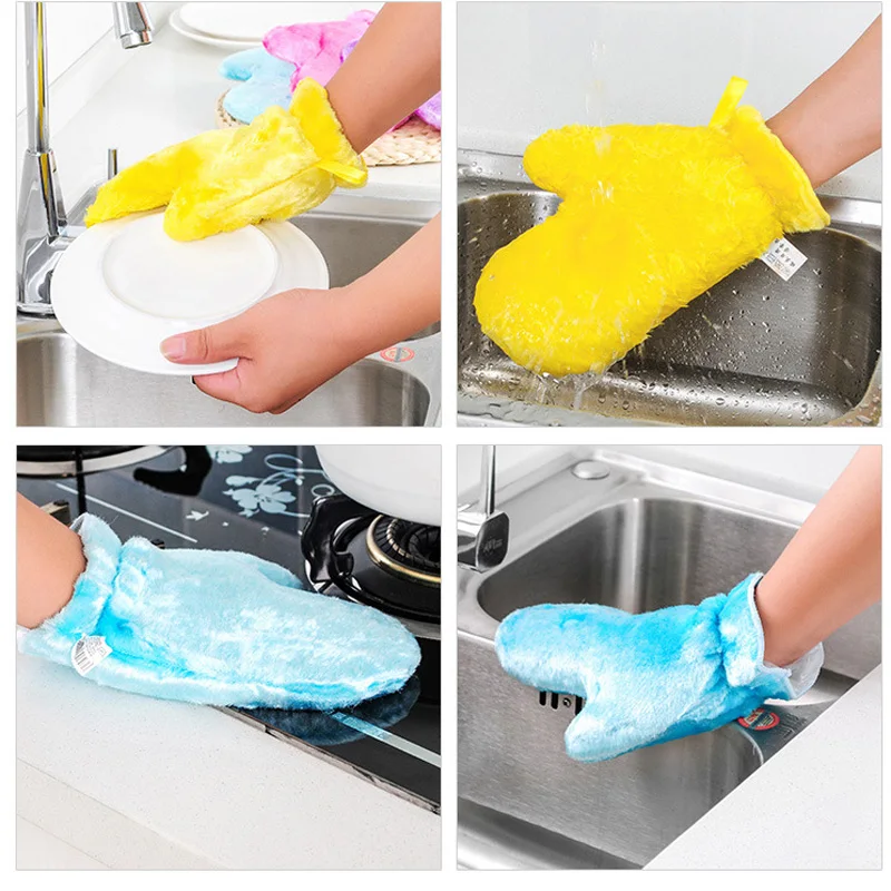 Распродажа водонепроницаемые перчатки для мытья посуды с маслом волшебные