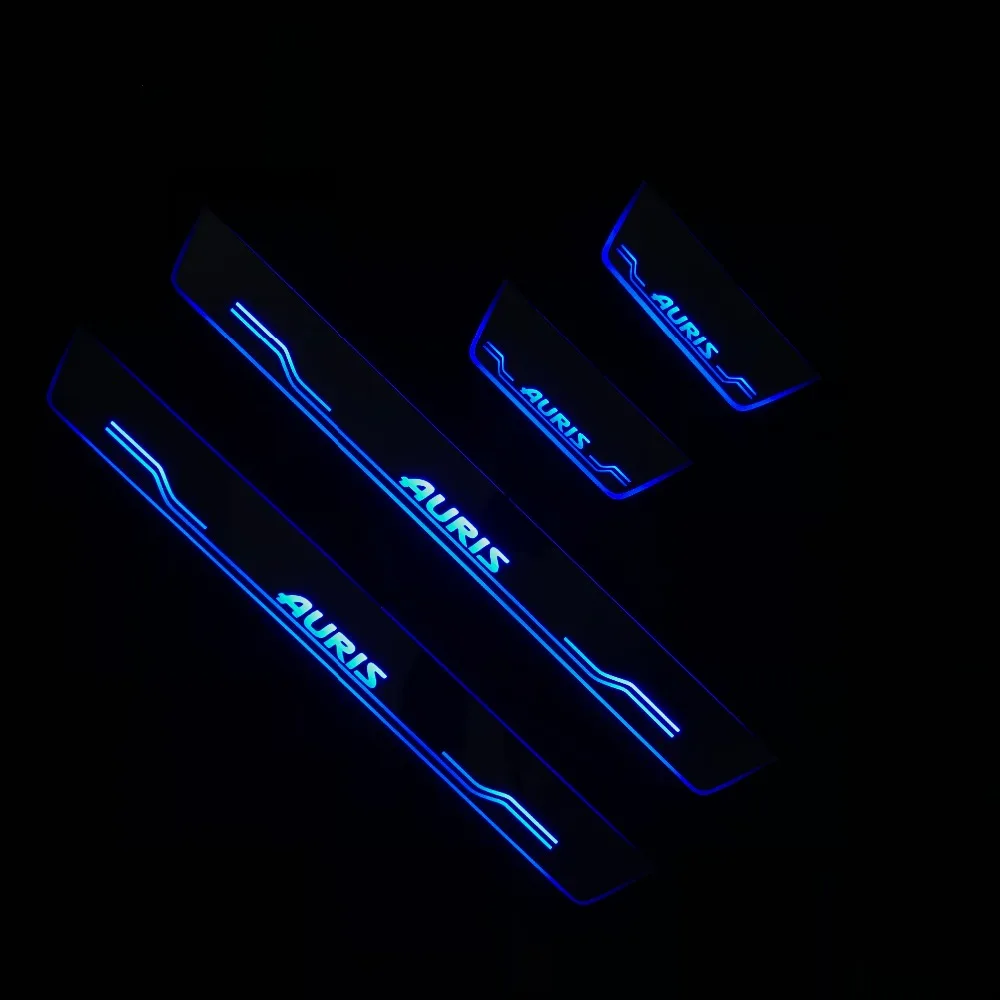 RQXR светодиодные дверные потертости для toyota auris dynamic дверные пороги пластины плоские накладки Добро пожаловать фиксированный светильник, 4 шт