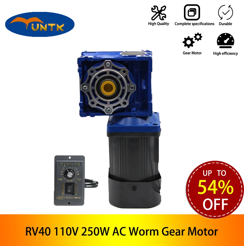 

RV40 110V 250W AC Worm Gear Motor With Speed Reducer Speed Controller High Torque Hot Sale Motor