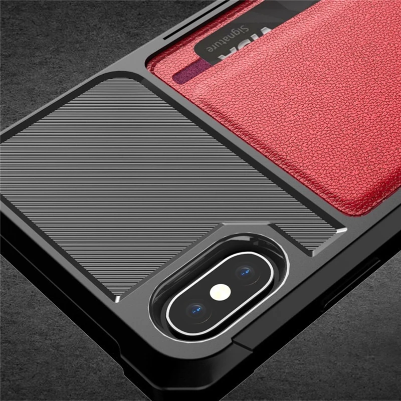 

Car magnetic mobile phone case, suitable for Iphone 11 11Pro X XS XR anti-drop protective cover with card insertion function