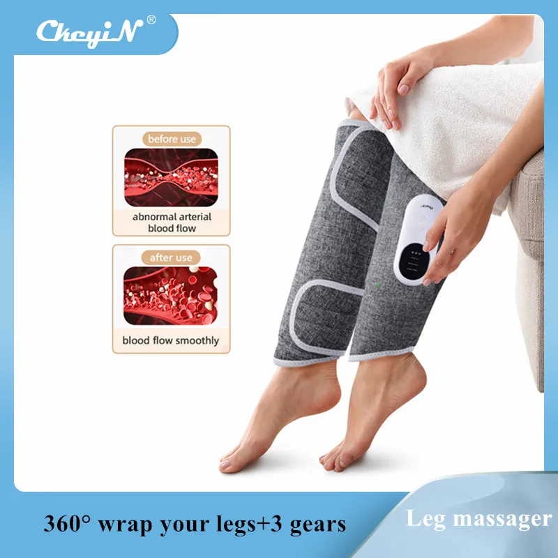 

CkeyiN 360° Leg Massager with Air Pressure Massage Rechargeable Pain Relief Calf Muscle Vibrat Wireless Massager for Body