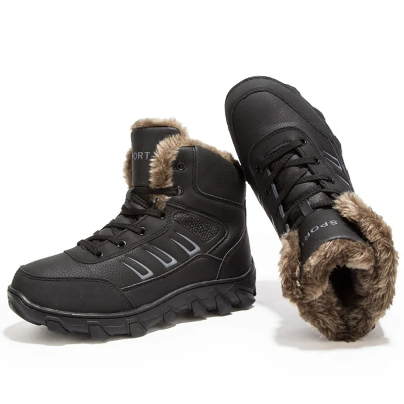 Мужские зимние уличные кроссовки теплые плюшевые Ботинки Ботильоны хлопковая