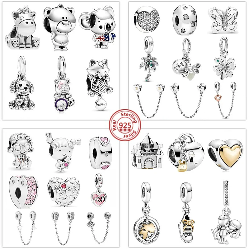 

2021 Animal Elephant Character Heart 925 Sterling Silver Bead Pendant Fit Original Charms Pandora Bracelet For Women DIY Jewelry