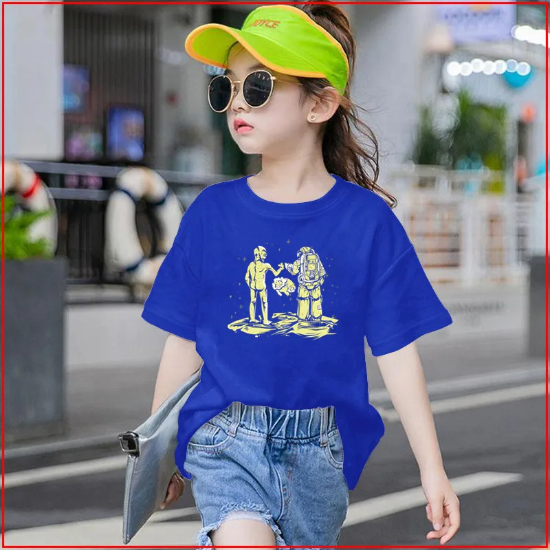 Bump Fist Alien/детская футболка Новый стиль Детская винтажная одежда с короткими