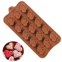 silicone chocolate mold food grade silicone molds 3d double heart baking molds for valentines day chocolate candy resin diy