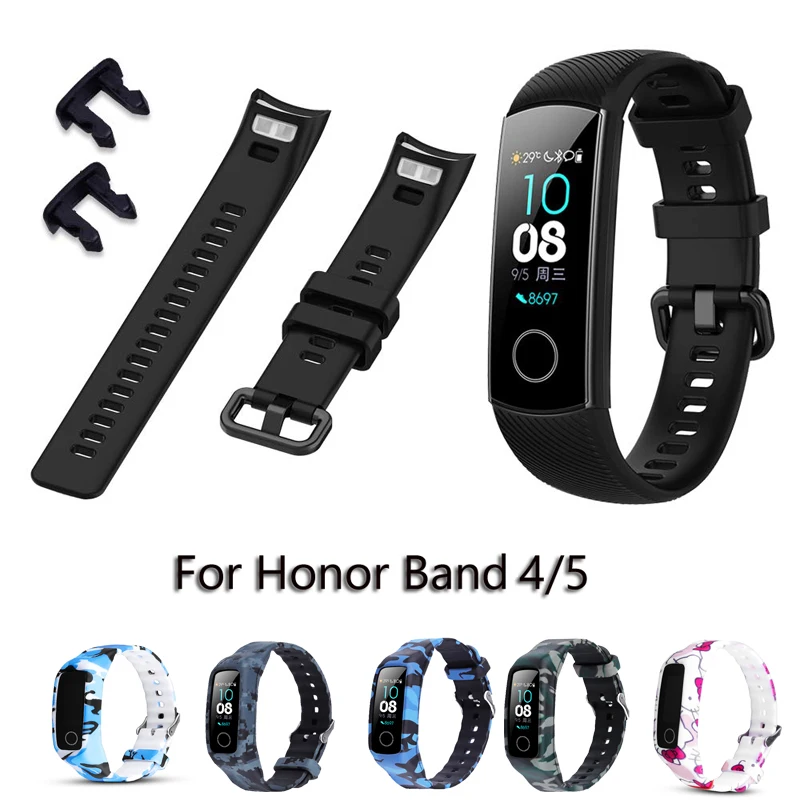 Для huawei honor band 4 5 ремешок мягкий силиконовый браслет все включено Камуфляжный защитный рукав honor band 4 сменный ремешок